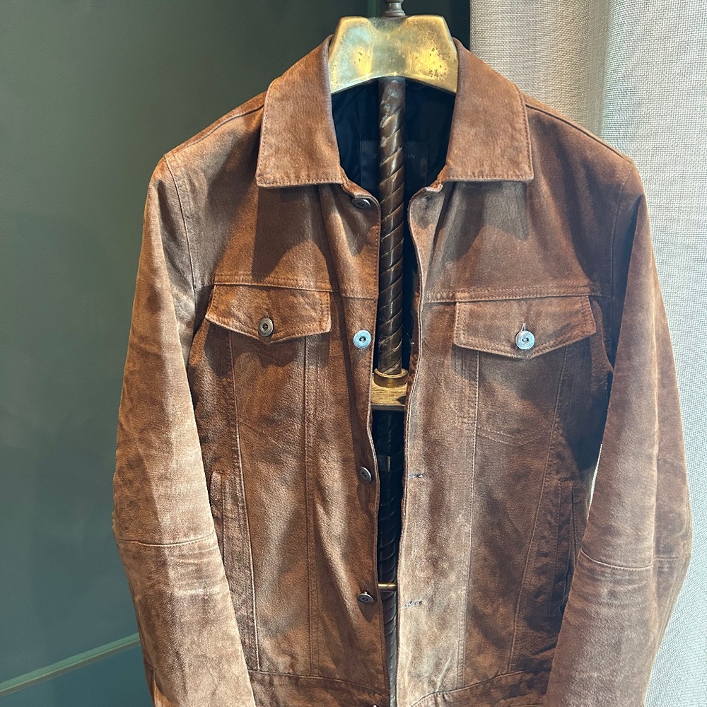 Zara suede trucker jacket